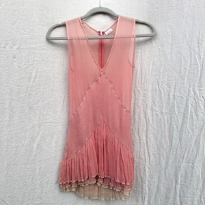 Rare AS NEW vintage SASS & BIDE Pink Sheer Dress Y2K Sz8 SILK - Picture 1 of 8