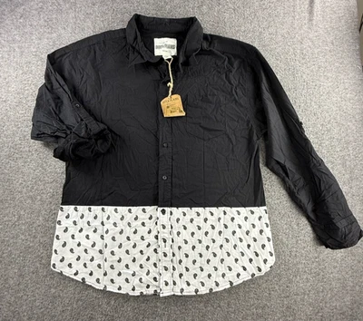 Ditch Plains Mens Two Toned BLack White Long Sleeve Button Shirt XL Western - Image 1 of 4