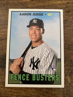 2017 Topps Throwback Thursday 1967 Baseball Fence Busters Aaron Judge Rookie RC - Image 1 of 4