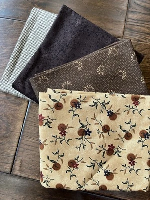 Lot 5 MODA Kansas City Troubles -4 Half Yards Stitches On The Oregon Trail VTG - Image 1 of 4