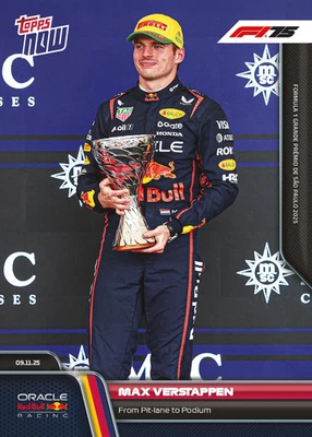 2025 F1 Topps Now #77 Max Verstappen - From Pit-Lane To Podium PREORDER - Image 1 of 2