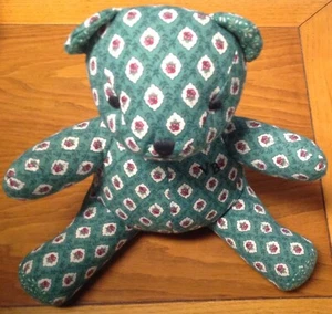 GUC Vera Bradley 10 Zoll Plüsch Tilly Bär in Greenfield grün & rosa Blumen - Bild 1 von 3