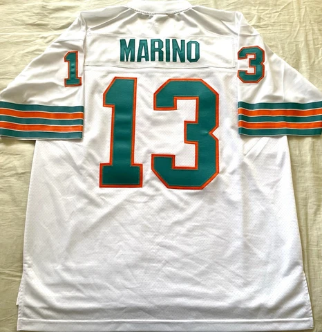 Dan Marino Miami Dolphins 1983 ROOKIE SEASON NFL Vintage stitched white jersey Cover