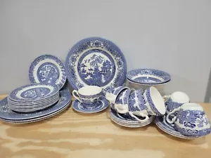 Myott Meakin EIT Blue Willow Porcelain 29Pcs Dinnerware - Picture 1 of 7