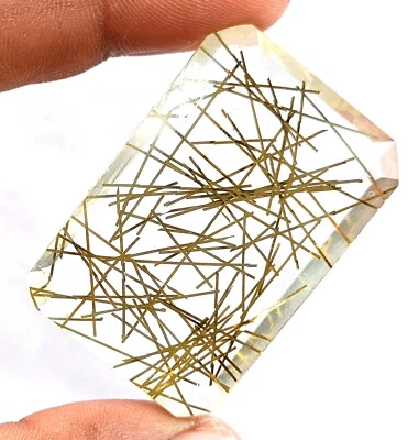 Impressive Golden Rutilated Quartz 155.70Ct Emerald Certified Loose Gemstone MKL - Image 1 of 4