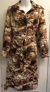 Vintage GROOVY 1970s PSYCHEDELIC BROWN SHIRT DRESS CIRETTE California - Picture 1 of 11