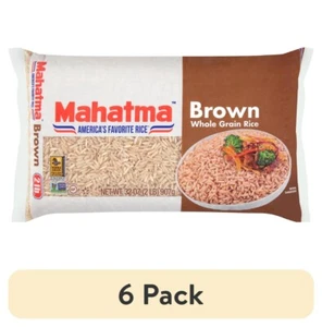 (6 pack) Mahatma Whole Grain Brown Rice, 32 Oz Bag - Picture 1 of 20
