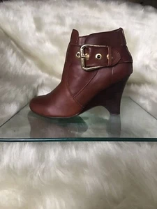 Siren ankle boots / wedge heels . Genuine, tan colour leather. Size 6,5 - Picture 1 of 7