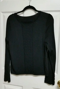 Damas Manga Larga Negro Tejido Sedoso Talla L - Imagen 1 de 1