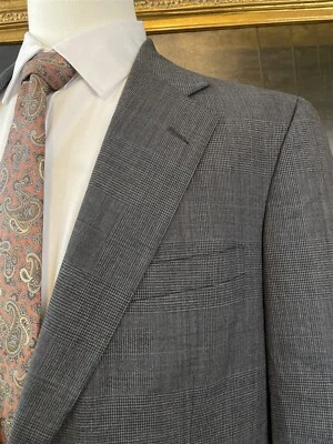 VTG Chaps Ralph Lauren 42R USA MADE Gray Glen Check 100% Wool 2Btn Blazer Jacket - Image 1 of 4