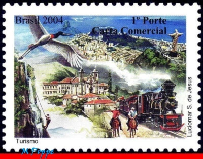 2942 BRASIL 2004 TURISMO, AVES, TREN, IGLESIAS, ARQUITECTURA, RHM C-2598, MNH Foto 1 de 2