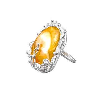 USA Silver Ring Natural Baltic Amber Handmade KIZIMA - Picture 1 of 1