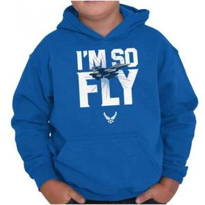 US Air Force Arnold Wings Logo I'm So Fly Youth Hooded Sweatshirt Boy or Girl - Picture 1 of 8