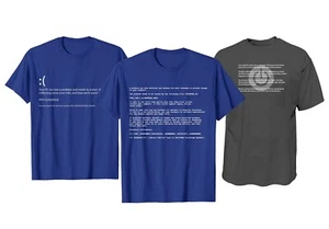 Blue Screen of Death - Panic Screen Funny Computer Bluescreen T-Shirt Unisex NEW - Picture 1 of 1