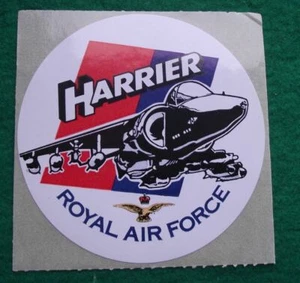1980's Royal Air Force RAF Harrier Jet Aircraft Military Airplane Sticker Decal - Picture 1 of 2