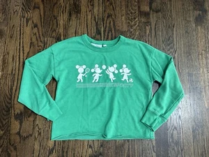 GAP KIDS + DISNEY Green Minnie Mouse Sporty Cropped Sweatshirt Size XL - Picture 1 of 3
