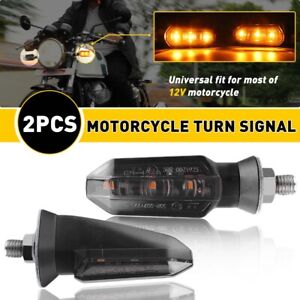 Motorcycle LED Turn Blinker Light Signal Indicator Amber Smoke For Honda Suzuki