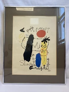 Stampa litografica Joan MIRO - Galerie Maeght - incorniciata - Foto 1 di 8