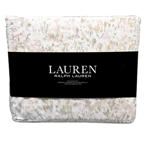 4pc Ralph Lauren Abstract Floral KING Sheet Set Pink Gray Beige Watercolor XDeep - Picture 1 of 9