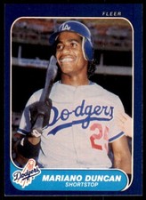 1986 Fleer. Mariano Duncan . Los Angeles Dodgers #129