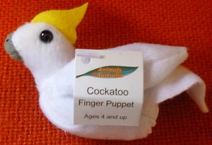 AUSTRALIAN ANIMAL GIFT COCKATOO Soft Material FINGER PUPPET - Pack of 6 Puppets - Picture 1 of 1