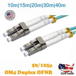 LC auf LC MULTIMODE OM4 AQUA 10GB LWL Patchkabel 10m,15m,20m,30m,40m - Bild 1 von 4