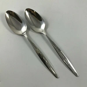 Vtg ONEIDA COMMUNITY SILVER PLATE "ENCHANTMENT / GENTLE ROSE" 2 TEASPOONS 1960 - Picture 1 of 2