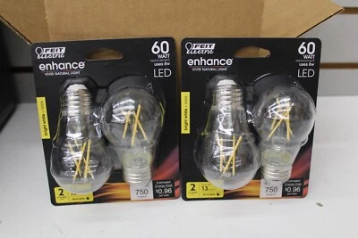 2  Feit Electric 60W Enhance Dimmable LED Bulb in Daylight E26 A15 2pk (4 total) - Image 1 of 4