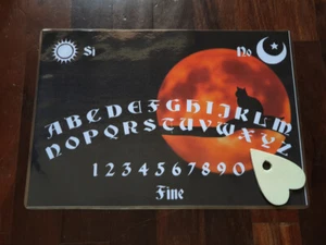 Ouija Tisch Mond Katze für spirituelle Wicca Sitzgelegenheiten mit Anleitung Italienisch - Bild 1 von 1