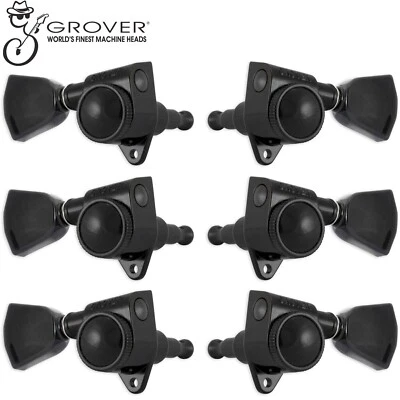 NEW Grover 502 LOCKING Tuners 3x3 for Modern Gibson Les Paul SG - BLACK - Image 1 of 2