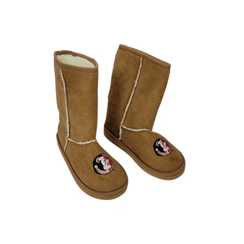 Women's FSU indoor/outdoor Slippers Seminoles Florida State SZ  S 5-6 Sherpa Cover