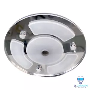 2 X Caravan Boat Ceiling Glass Large Round Dimmable Touch led light 12v 24v BLUE - Picture 1 of 10