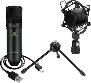 USB Studio Podcast Kondensator Mikrofon PC Mac Spinne Kabel Tisch Stativ Schwarz - Bild 1 von 11