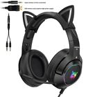 Wired Gaming Headsets - LED 7.1  Stereo Sound Removable Cat Ear Gaming Headphone