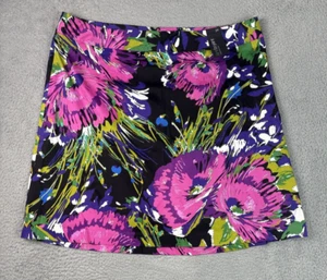 NWT Lane Bryant Bold Floral A Line Skirt 24 Pink Purple Green Black - Picture 1 of 6