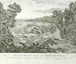 Mohawk River Der große Wasserfall aus Middletons Geographie um 1777 - Bild 1 von 3