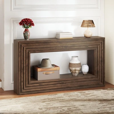 61" Console Table with Open Storage for Entryway Sofa Side Bedroom Home Decor - Image 1 of 4