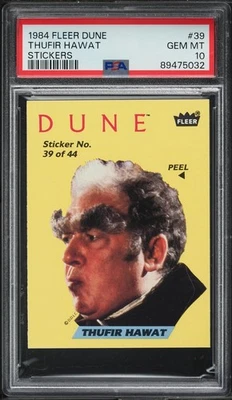 1984 Fleer Dune Stickers Thufir Hawat #39 PSA 10- POP 1 - Image 1 of 2