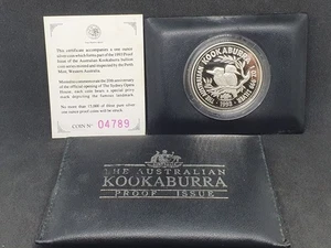 1 oz plata .999 1993 Australian Kookaburra Sydney Opera House prueba privada (B) - Imagen 1 de 4