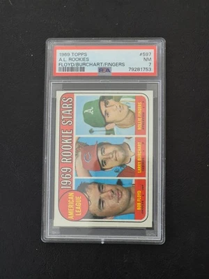 1969 Topps #597 AL Rookies Fingers PSA 7 Foto 1 de 2