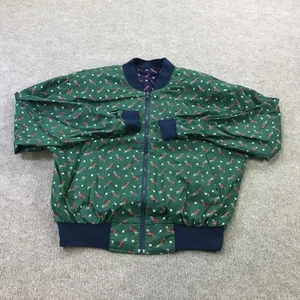 Vintage Vera Bradley Jacket Womens Medium Golf Club Print Reversible USA 90s - Picture 1 of 13