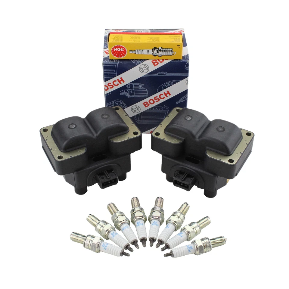 Kit de bujías Bosch 2 bobinas de encendido NGK 8 V-Power para F355 Berlinetta 348 TB V8 Foto 1 de 3