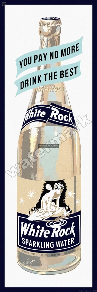 Letrero de metal de agua con gas White Rock 2 tamaños para elegir Foto 1 de 1