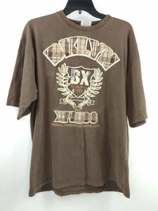 Camiseta Bklyn Xpress Adulto Hombre Grande Marrón Manga Corta Gráfica Con Logo - Imagen 1 de 3
