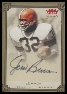 2004 Fleer Greats of the Game #GBA-JB Jim Brown Gold Border Autographs - Image 1 of 2