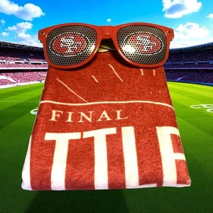 SF 49ers Final Battle Of The BAY Rally Towel November 1918, NFL 49ers Sunglasses - Picture 1 of 3