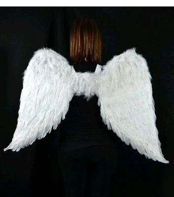 11008 Alas de Ángel Blanco con Correas Elásticas, 37 x 27. Incluye halo. Foto 1 de 4