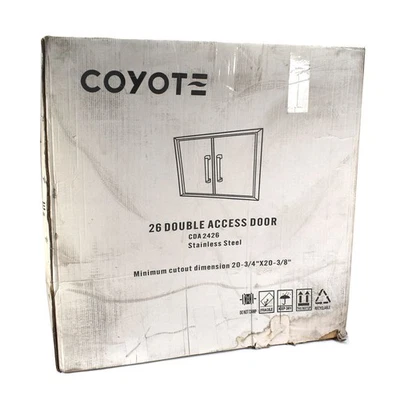 NUEVO Coyote CDA 2426 304 Acero Inoxidable Horizontal Doble Acceso Puertas, 26 Pulgadas Foto 1 de 3