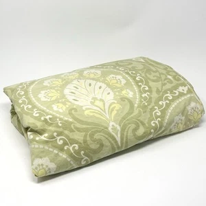 Pottery Barn Green Yellow Medallion Floral Cotton Percale Twin Duvet Cover - Picture 1 of 3