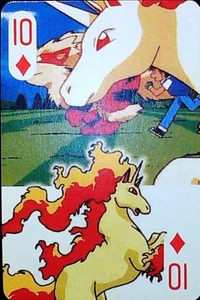 Pokemon Poker Tarjeta Rapidash 10 de Diamantes Anime Pocket Monsters Taiwán - Imagen 1 de 3